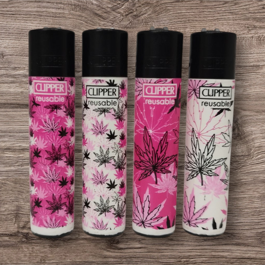 Clipper Large 4er Set - Pink Leaves 2 -