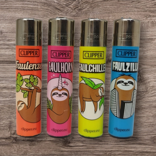 Clipper Large 4er Set - Sloths - Red Pin