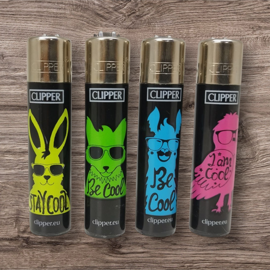 Clipper Large 4er Set - Animal Faces - Red Pin