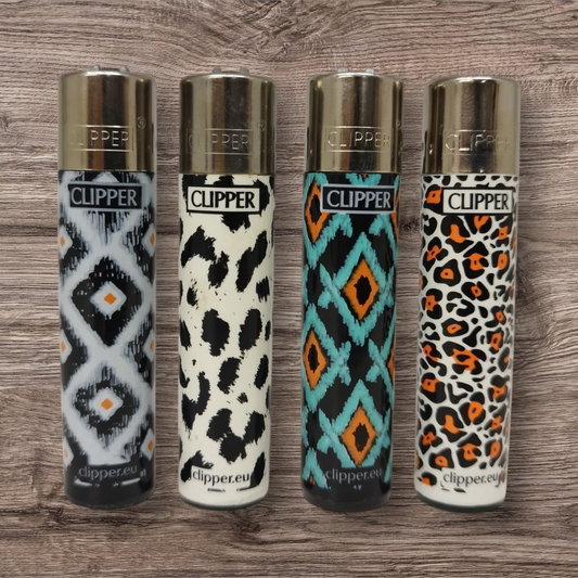 Clipper Large 4er Set - Panthere Print - Red Pin