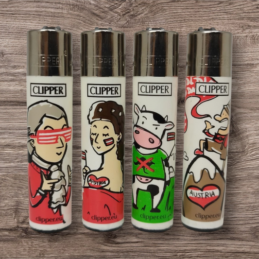 Clipper Large 4er Set - Austria Icons - Red Pin