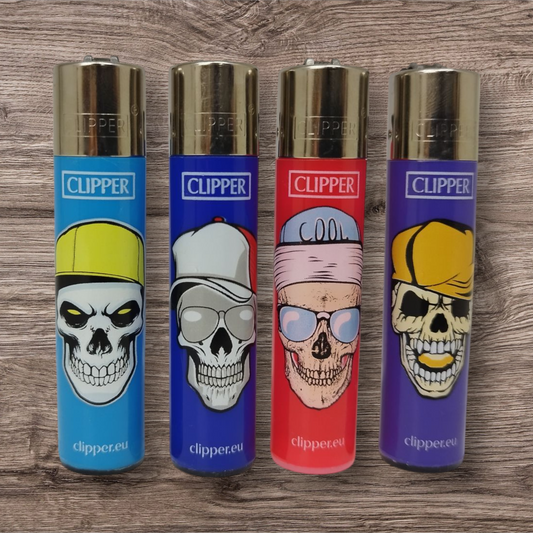 Clipper Large 4er Set - Skull Hats 2 - Red Pin