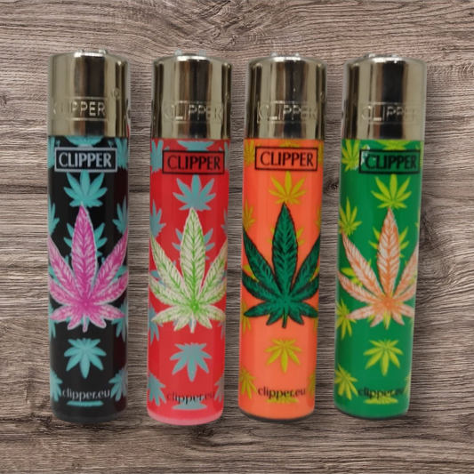 Clipper Large 4er Set - Print leaves - Red Pin