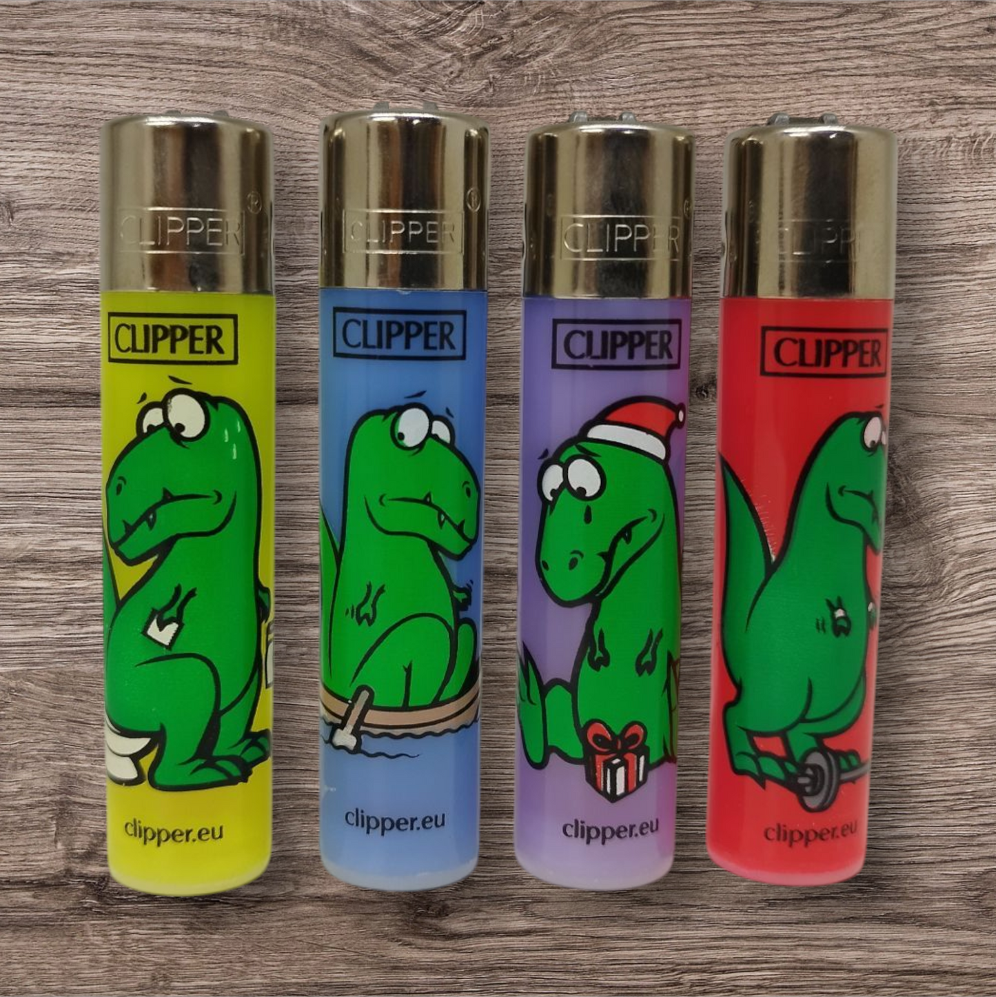 Clipper Large 4er Set - Dino - Red Pin