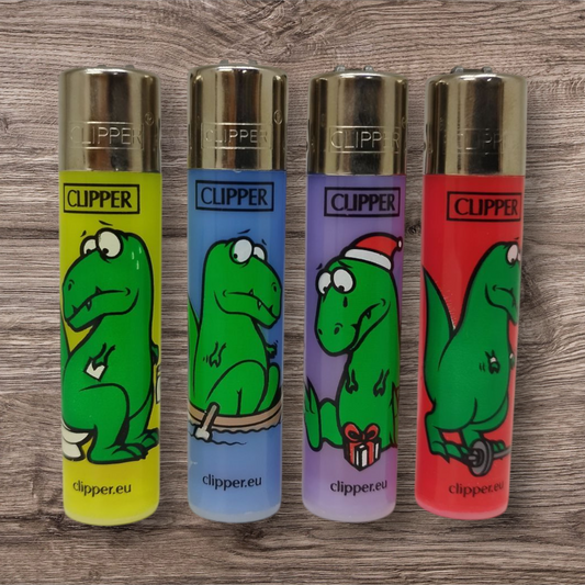 Clipper Large 4er Set - Dino - Red Pin