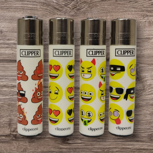 Clipper Large 4er Set - emoji Print - Red Pin
