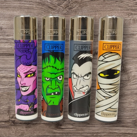 Clipper Large 4er Set - Cartton Monsters - Red Pin