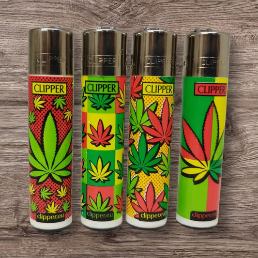 Clipper Large 4er Set - Pop Art Leaves - Red Pin