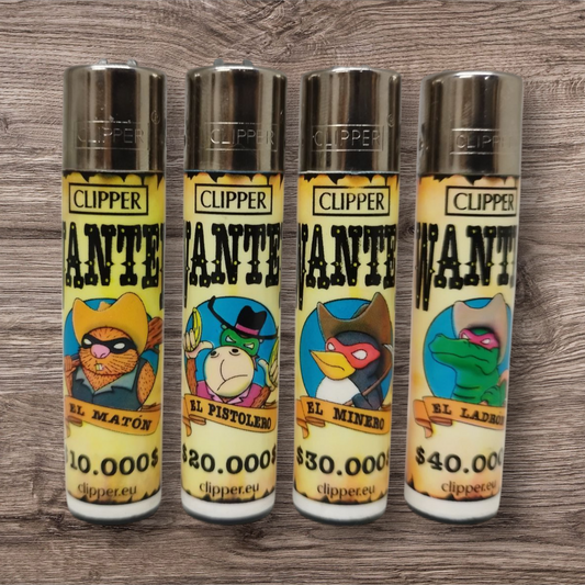 Clipper Large 4er Set -Wanted Animals 1- Red Pin