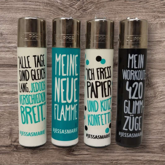 Clipper Large 4er Set - Marie Sprüche 2 - Red Pin