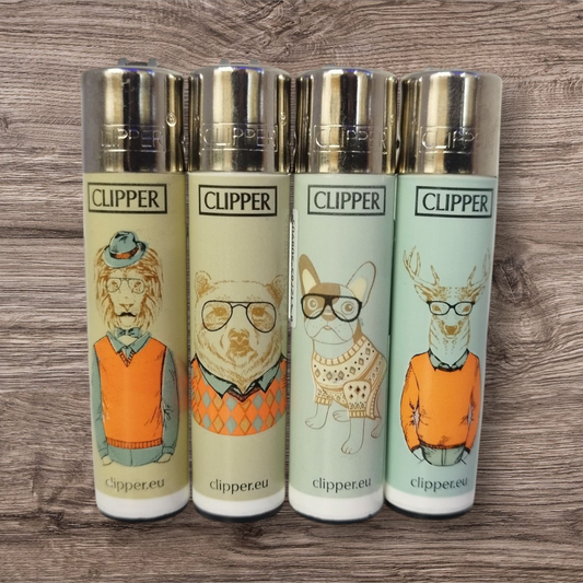 Clipper Large 4er Set - Vintage Animals - Red Pin