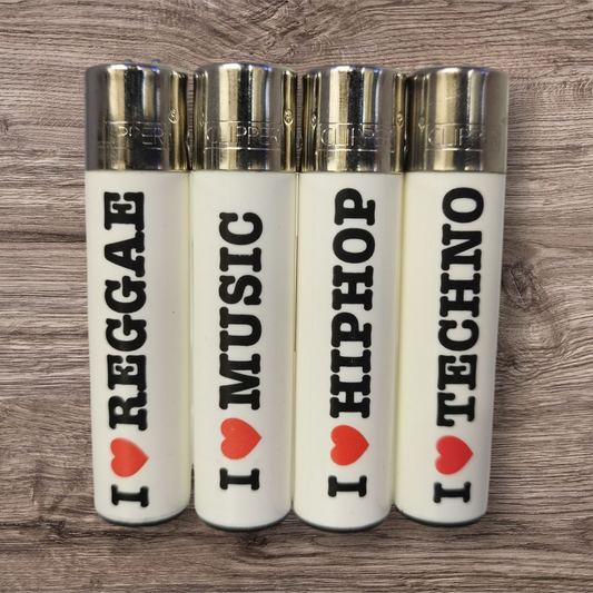 Clipper Large 4er Set - I Love Music VIP - Red Pin