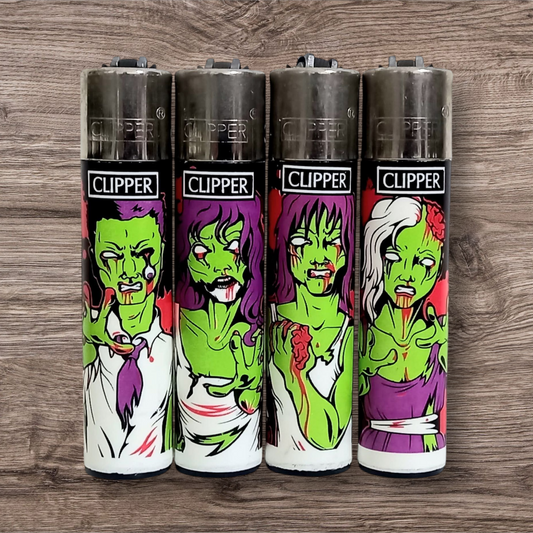 Clipper Large 4er Set - Monsters - Red Pin
