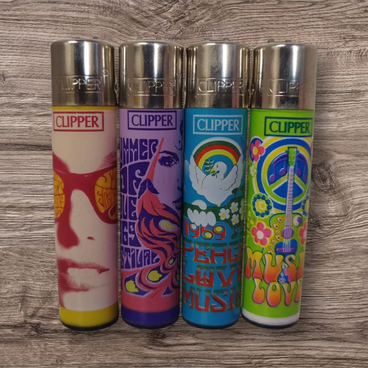 Clipper Large 4er Set - Peace Music - Red Pin