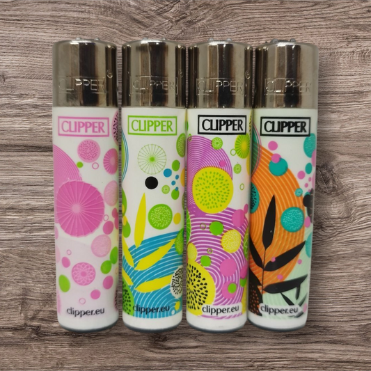 Clipper Large 4er Set - Flowers Spirals - Red Pin