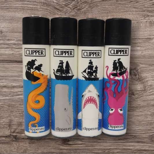 Clipper Large 4er Set - Sea Monster - Red Pin