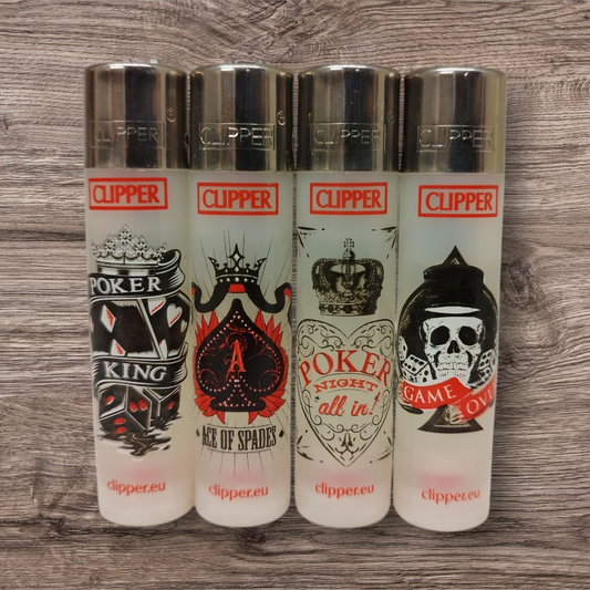 Clipper Large 4er Set -Poker Tattoo - Red Pin