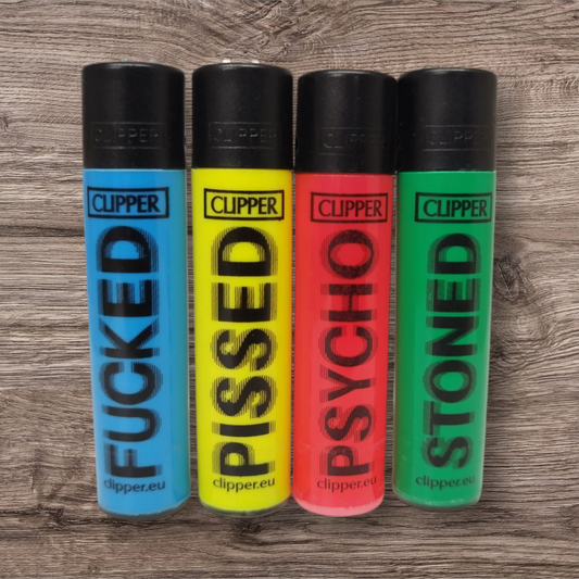 Clipper Large 4er Set - Blurry Words - Red Pin