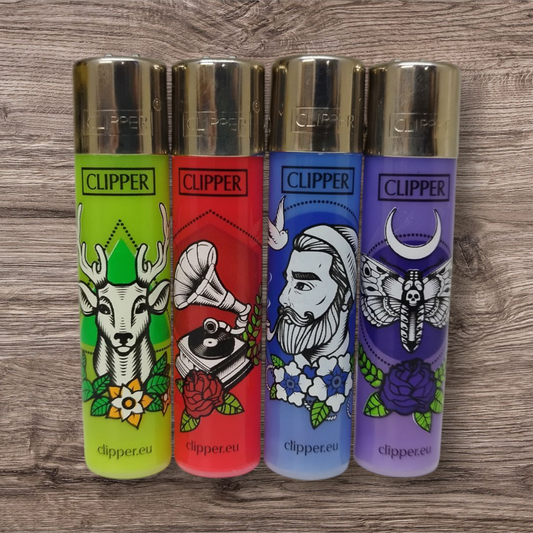 Clipper Large 4er Set - Hipster Tattoos - Red Pin