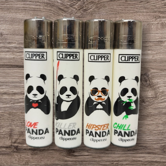 Clipper Large 4er Set - Pandas - Red Pin