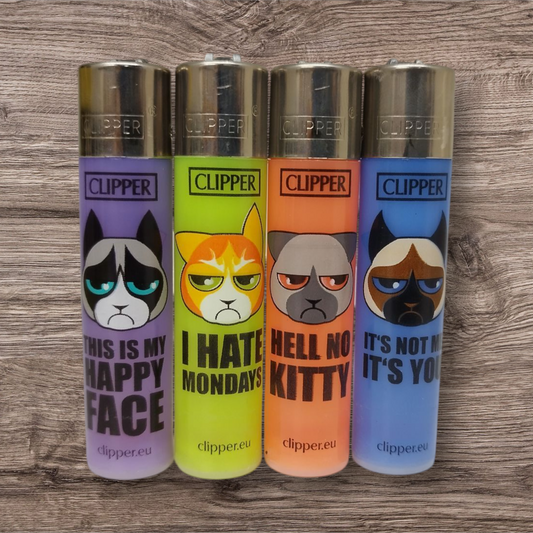 Clipper Large 4er Set - Angry Cats - Red Pin Erste Auflage