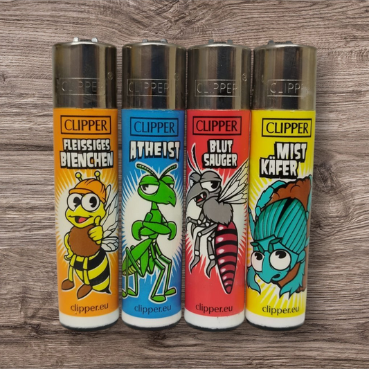 Clipper Large 4er Set - Funny Insects - Red Pin