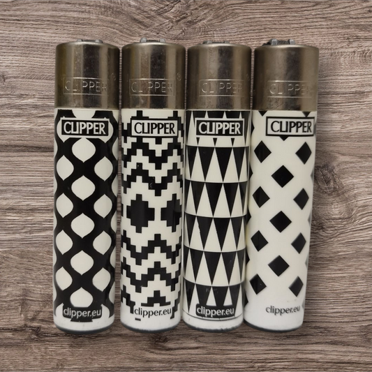 Clipper Large 4er Set - Print geometric 16 - Red Pin