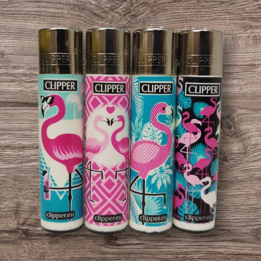 Clipper Large 4er Set - Flamingos - Red Pin