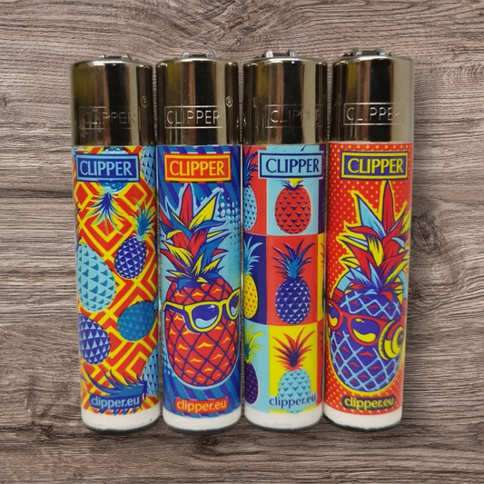 Clipper Large 4er Set - Hipster Pineapple - Red Pin