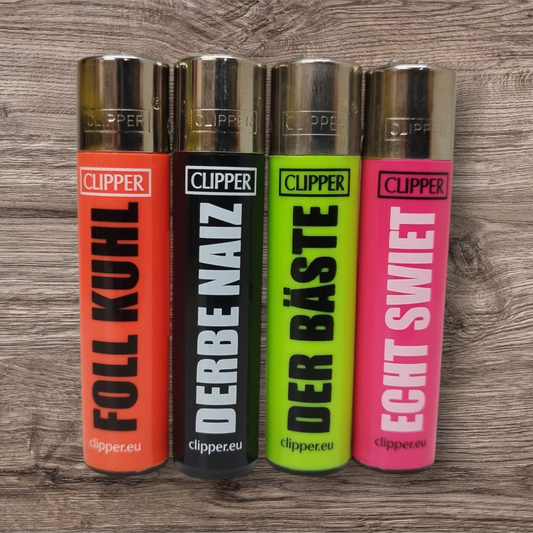 Clipper Large 4er Set - Slogan 9 - Red Pin