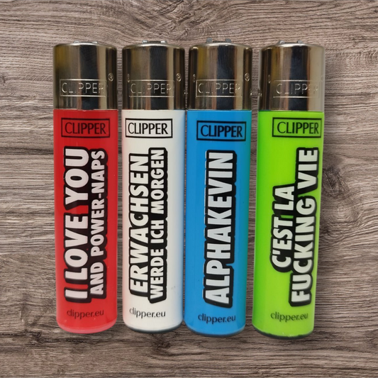 Clipper Large 4er Set - Slogan 10 - Red Pin