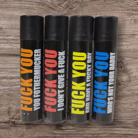 Clipper Large 4er Set - Fuck You - Red Pin