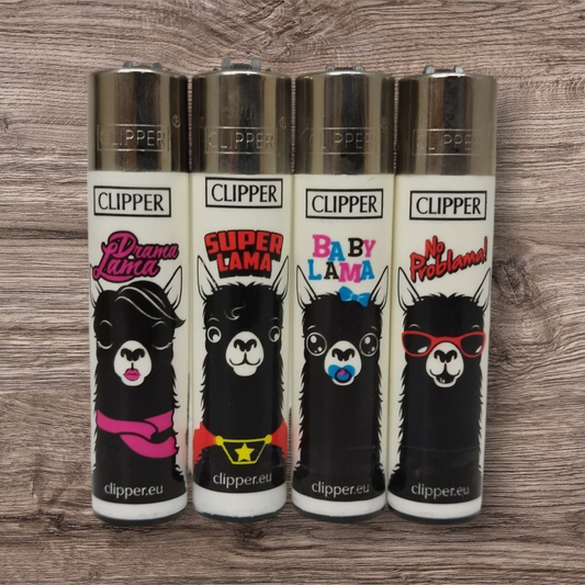 Clipper Large 4er Set - Animals Lama - Red Pin
