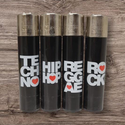 Clipper Large 4er Set - Musik Heart - Red Pin