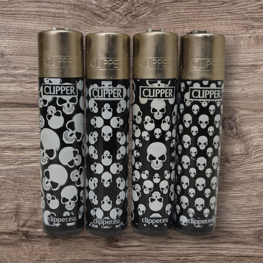 Clipper Large 4er Set - Skull Patern - Red Pin