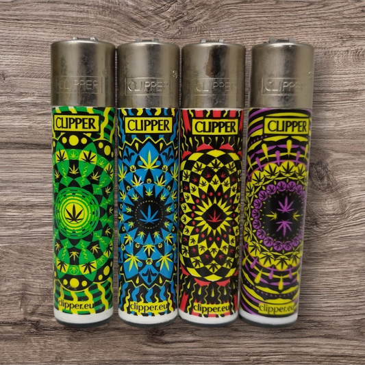 Clipper Large 4er Set - Mandala Leaf - Red Pin