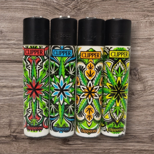 Clipper Large 4er Set - Mandala Leaves - Red Pin