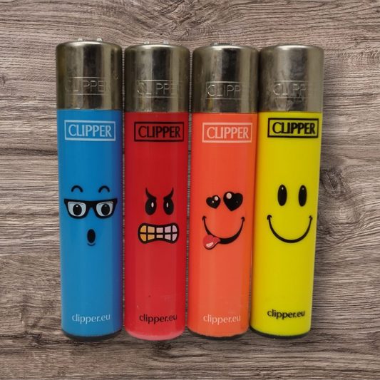 Clipper Large 4er Set - Emoji Faces - Red Pin