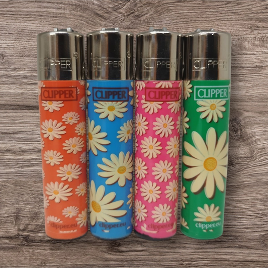 Clipper Large 4er Set - Daisies - Red Pin