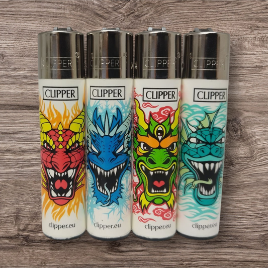 Clipper Large 4er Set - Drachen - Red Pin