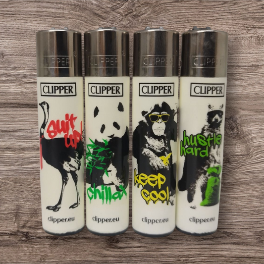 Clipper Large 4er Set - Streetart Animals - Red Pin