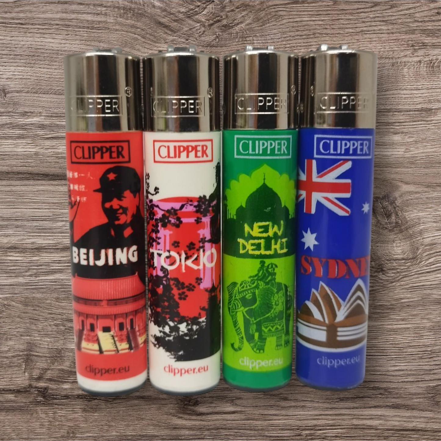 Clipper Large 4er Set - Cities 4 - Red Pin