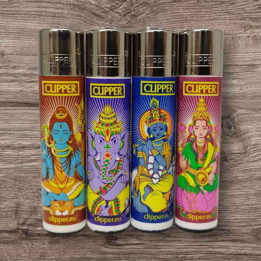 Clipper Large 4er Set - India Gods - Red Pin