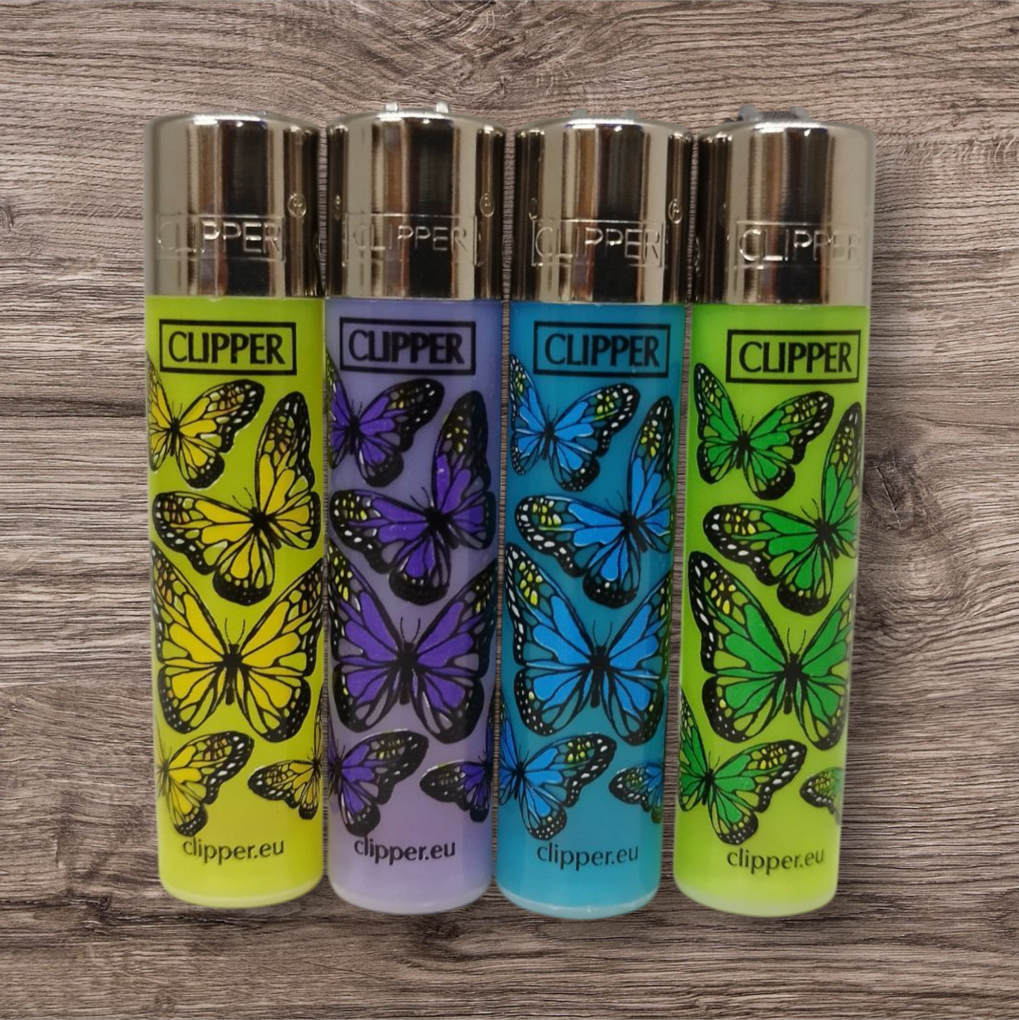 Clipper Large 4er Set - Butterflys - Red Pin