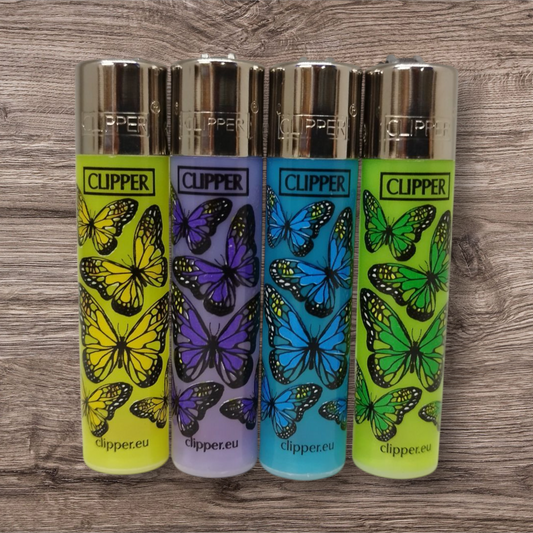Clipper Large 4er Set - Butterflys - Red Pin