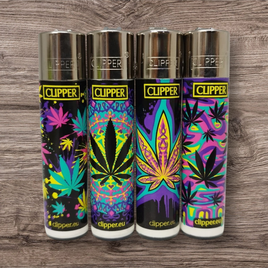 Clipper Large 4er Set - Neon Leaves 2 - Red Pin
