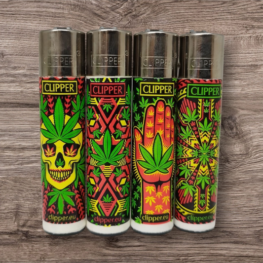 Clipper Large 4er Set - Leaves Pattern 2 - Red Pin