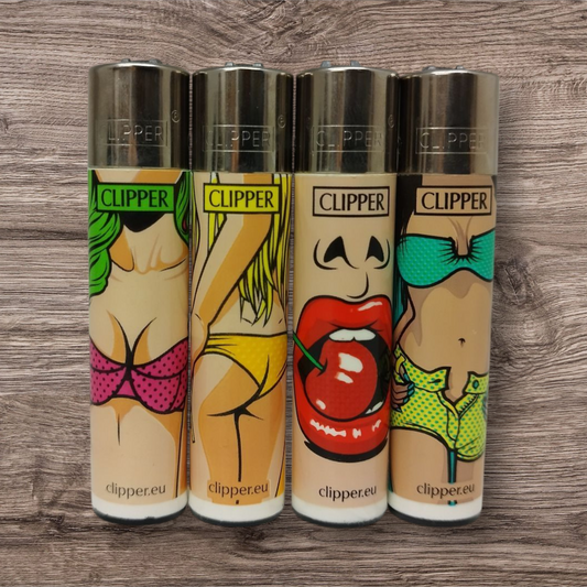 Clipper Large 4er Set - Popart Porn - Red Pin