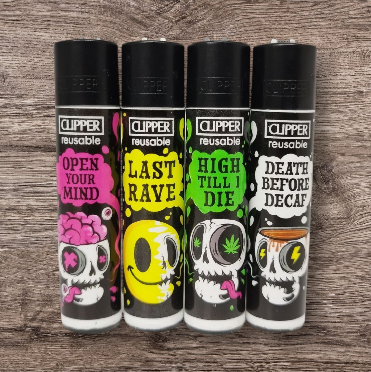 Clipper Large 4er Set - Skull Slogan -