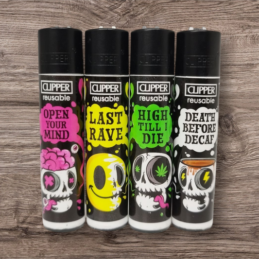 Clipper Large 4er Set - Skull Slogan -